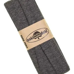 Echt 3m Elastisches Schrägband aus Jersey dunkelgrau meliert - Jerseyschrägband 40/20/10