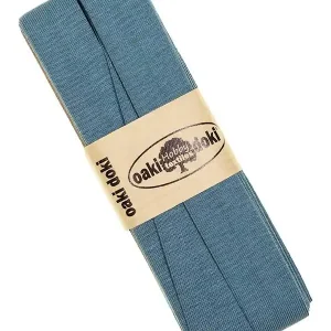 Handgefertigt 3m Elastisches Schrägband aus Jersey jeansblau - Jerseyschrägband 40/20/10