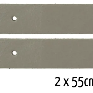 Taschengriff 2er Set aus Echtleder in grau beige – 2 kurze Taschenhenkel je 55cm zum Nieten Schraube Günstig