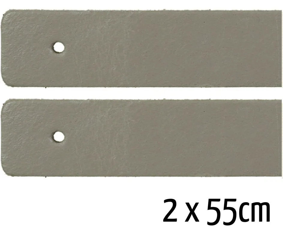 Taschengriff 2er Set aus Echtleder in grau beige – 2 kurze Taschenhenkel je 55cm zum Nieten Schraube Günstig