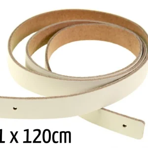 langer Taschengriff Taschengurt aus Echtleder in sand creme – 1 langer Taschenhenkel 120cm zum Niete Sonderaktion