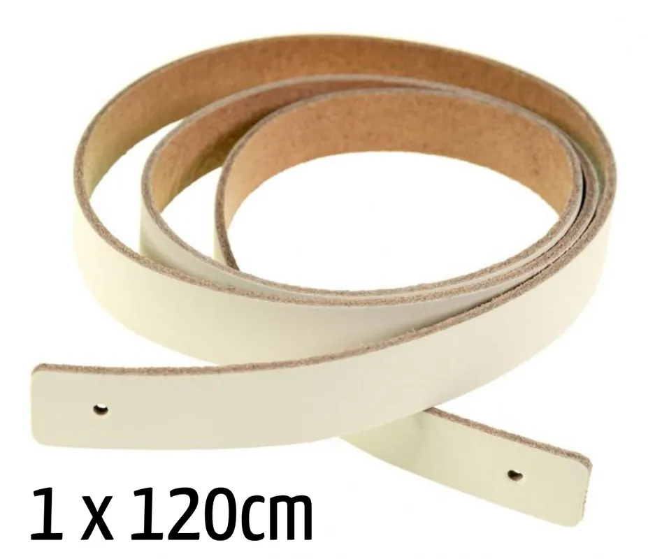 langer Taschengriff Taschengurt aus Echtleder in sand creme – 1 langer Taschenhenkel 120cm zum Niete Sonderaktion