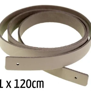 langer Taschengriff Taschengurt aus Echtleder in grau beige – 1 langer Taschenhenkel 120cm zum Niete Kostenloser Rückversand