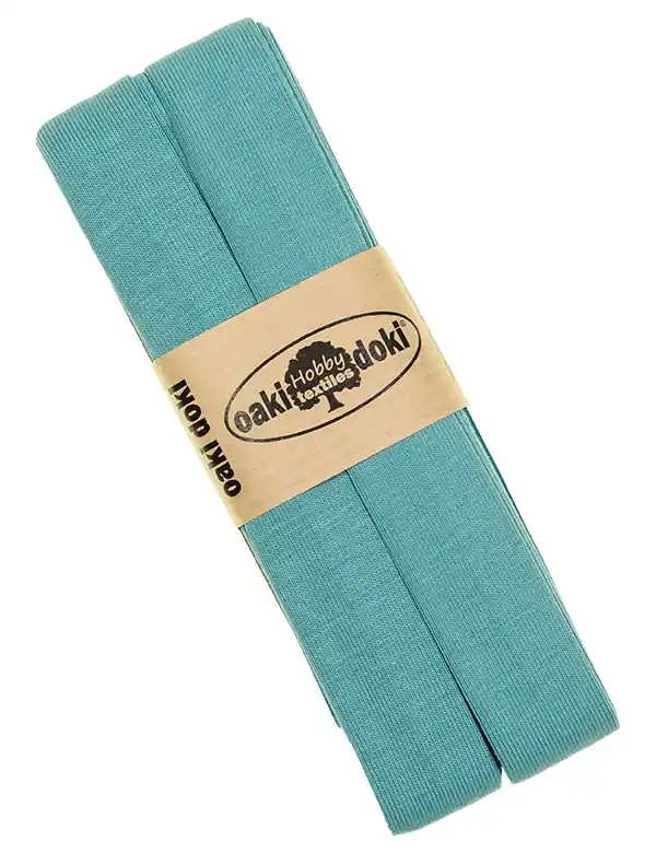 3m Elastisches Schrägband aus Jersey hellblau türkis aqua – Jerseyschrägband 40/20/10 Exklusiv