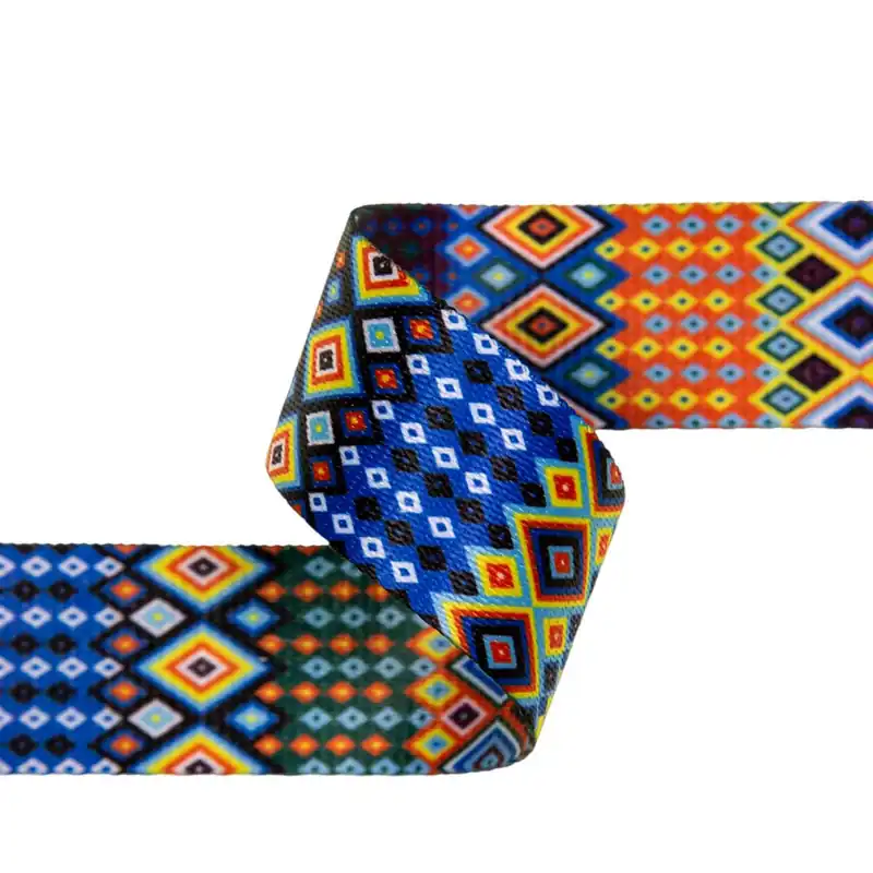 Limited Edition 4cm Gurtband Retro Rauten bunt – Taschengurt Gürtelband Rucksack Einfassband