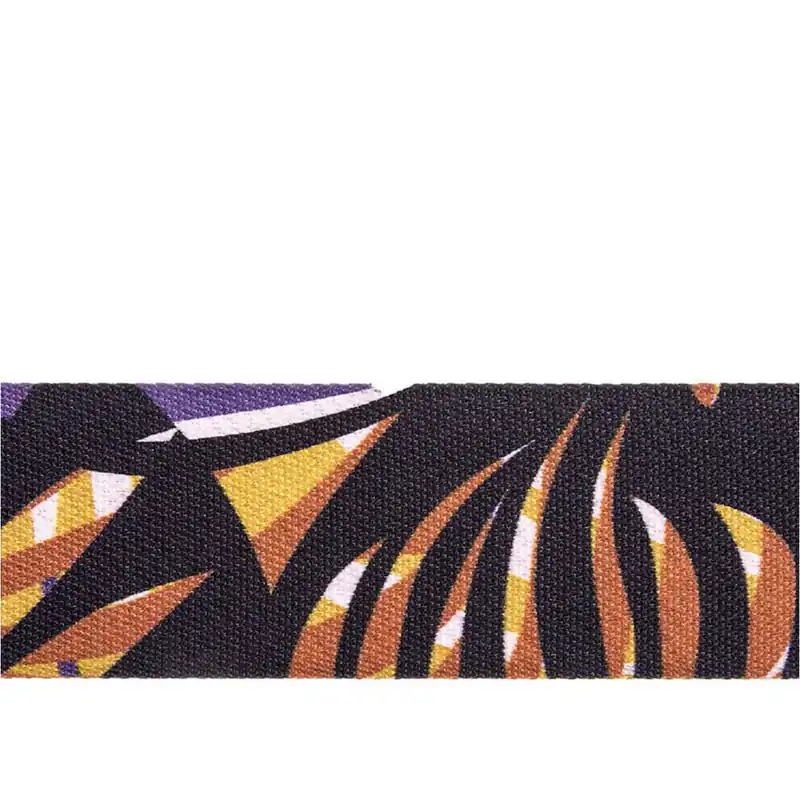 Echt 4cm Gurtband Retro Palmen ocker – Taschengurt Gürtelband Rucksack Einfassband