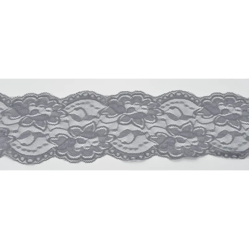 Elastische Spitze grau 9cm Wäschespitze Elastic Lace Gummi Zierband Raschelspitze Jetzt Zugreifen