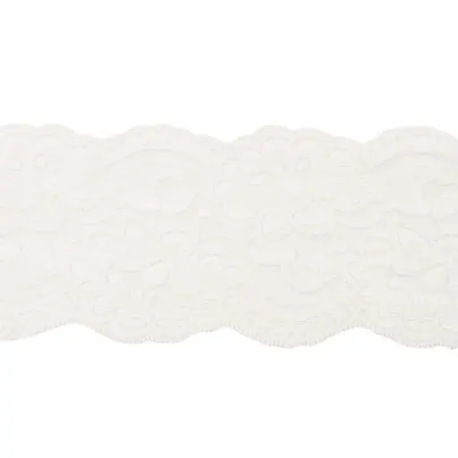 Elastische Spitze creme weiß 9cm Wäschespitze Elastic Lace Gummi Zierband Raschelspitze Bestseller