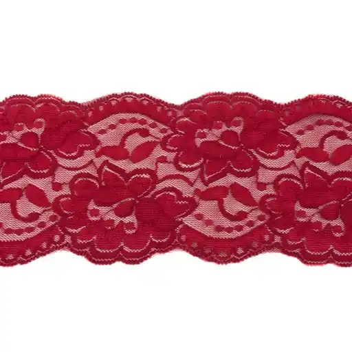 Top-Angebot Elastische Spitze fuchsia rot 9cm Wäschespitze Elastic Lace Gummi Zierband Raschelspitze