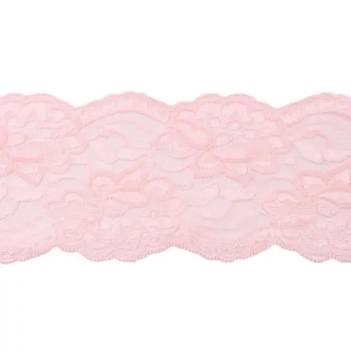 Bestpreis Elastische Spitze rosa 9cm Wäschespitze Elastic Lace Gummi Zierband Raschelspitze