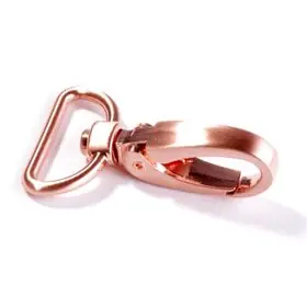 Top-Angebot Metall Karabiner 25mm rosegold kupfer für Taschen & Gurtbänder 2,5cm mit drehbarem Gelenk
