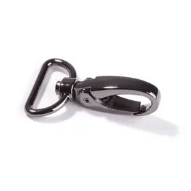 Must-Have Metall Karabiner 25mm gunemtal schwarz für Taschen & Gurtbänder 2,5cm mit drehbarem Gelenk
