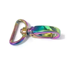 Kracherpreis Metall Karabiner 25mm rainbow für Taschen & Gurtbänder 2,5cm mit drehbarem Gelenk