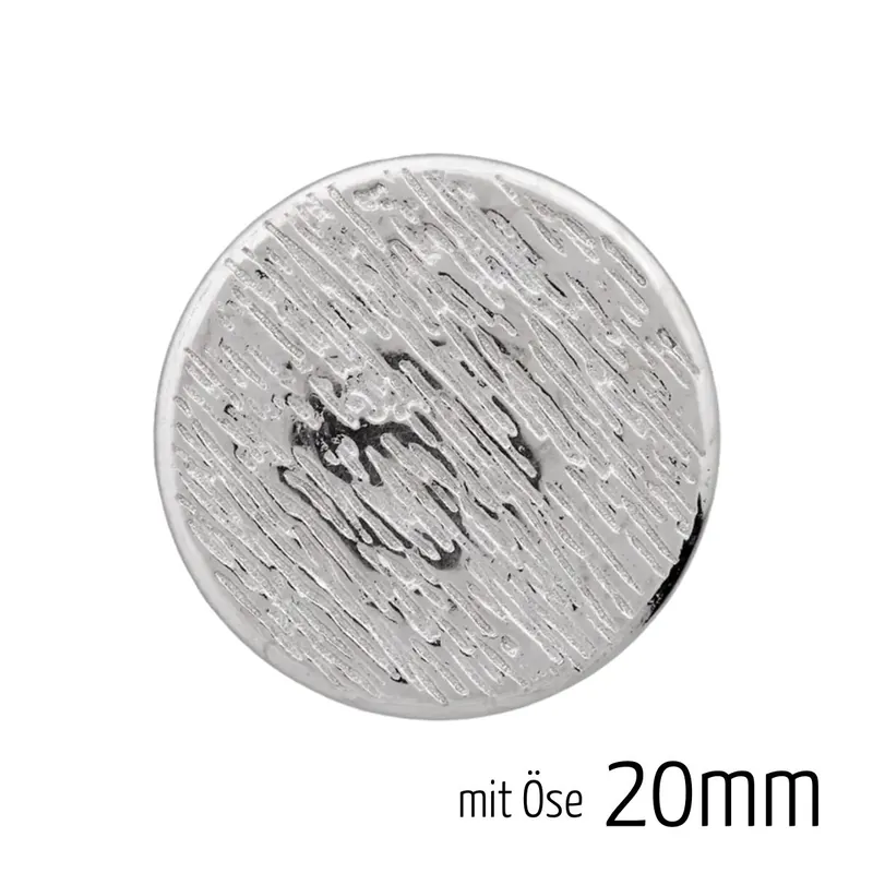 Knopf mit Öse aus Metall rund Ø20mm silber – Uniform Knopf Direkt Vom Hersteller