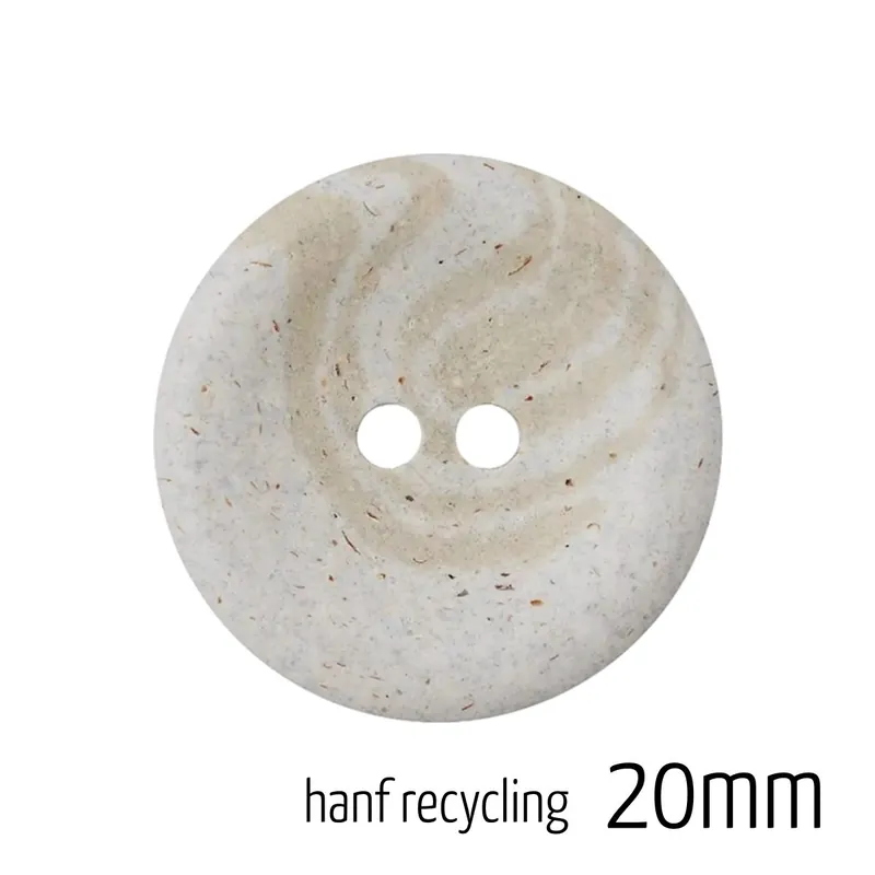 Top-Preis Knopf rund 20mm hellgrau 2 Loch – Hanf Recycling Button grey