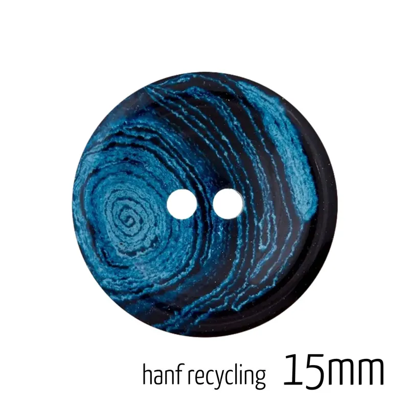 Knopf rund 15mm dunkelblau 2 Loch – Hanf Recycling Button navy Jetzt Zugreifen