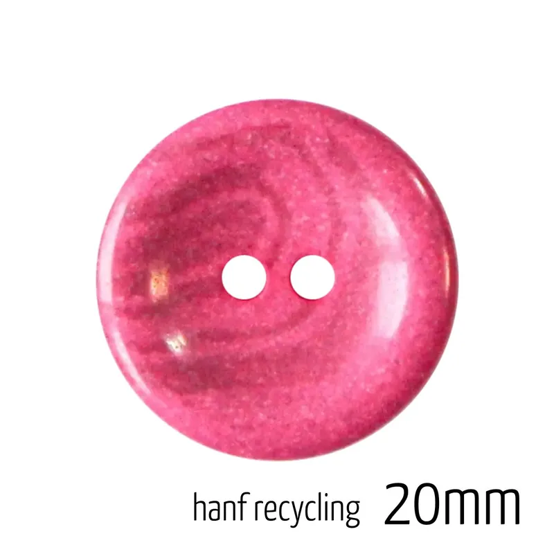 Knopf rund 20mm pink 2 Loch – Hanf Recycling Button berry Garantierte Lieferung