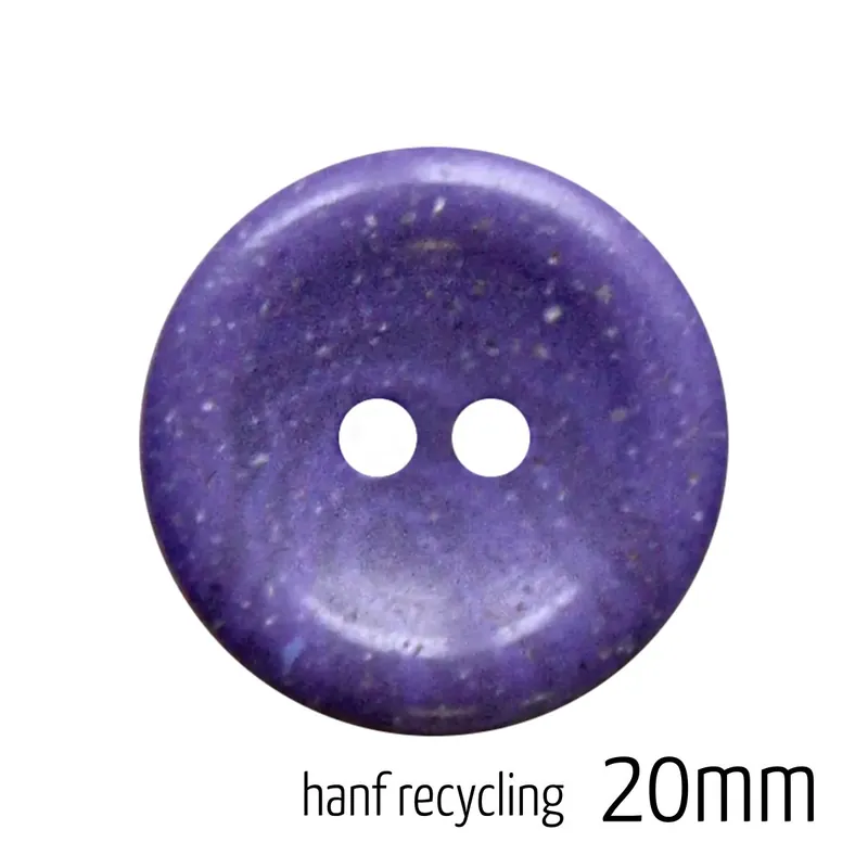 Knopf rund 20mm flieder 2 Loch – Hanf Recycling Button violet Jetzt Zugreifen