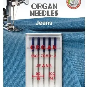 Hochwertig ORGAN ECO Nähmaschinen Nadeln – Jeans Mix 90/14 - 100/16 – für Denim, Kunstleder, Canvas
