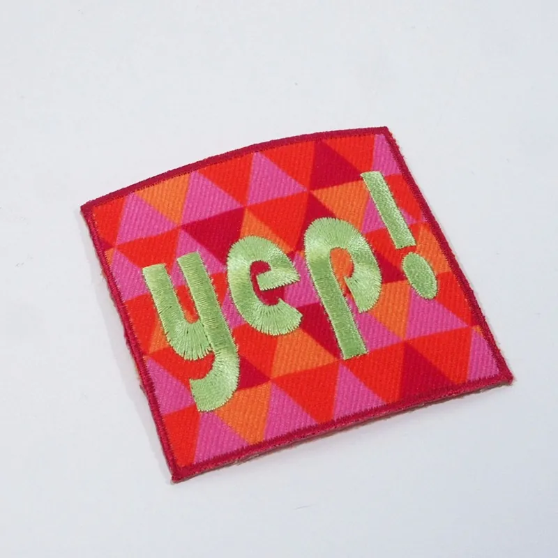 YEP! Triangel neon pink grün zum Aufbügeln – Statement Bügelbild Applikation 6x6cm Direktkauf