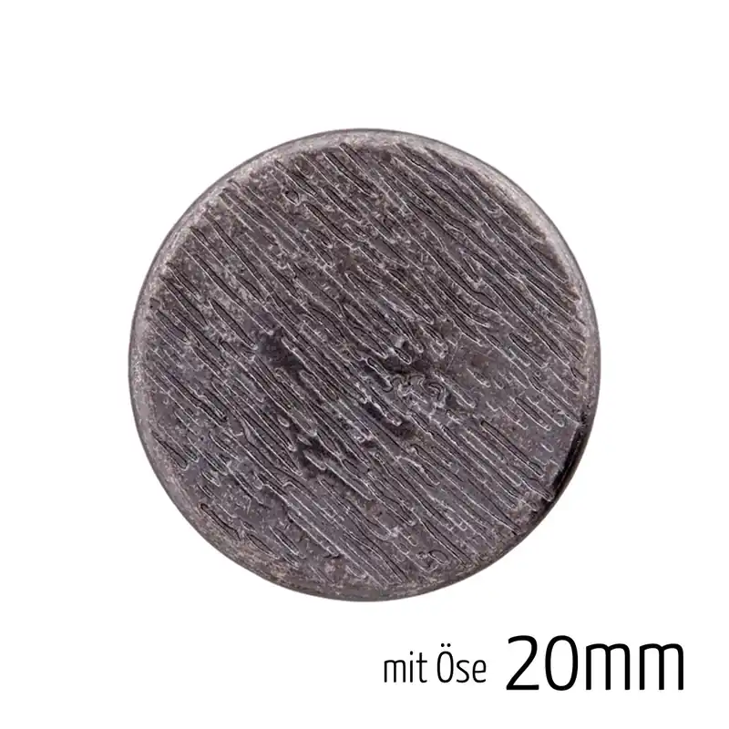 Knopf mit Öse aus Metall rund Ø20mm titan – Uniform Knopf schwarz Im Trend