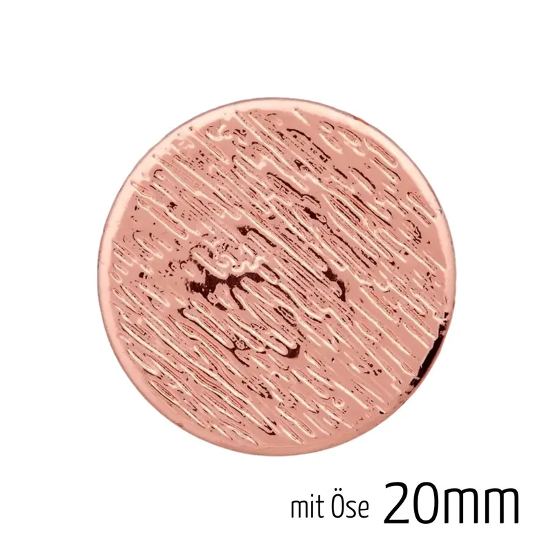 Preisknaller Knopf mit Öse aus Metall rund Ø20mm rosegold – Uniform Knopf kupfer