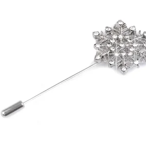 Brosche Tuchnadel Hutnadel Schneeflocke silber zum Anstecken Drapieren & Dekorieren Zertifiziert