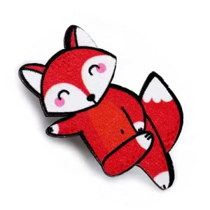 Ab Werk Brosche Fuchs aus Holz zum Anstecken Drapieren & Dekorieren