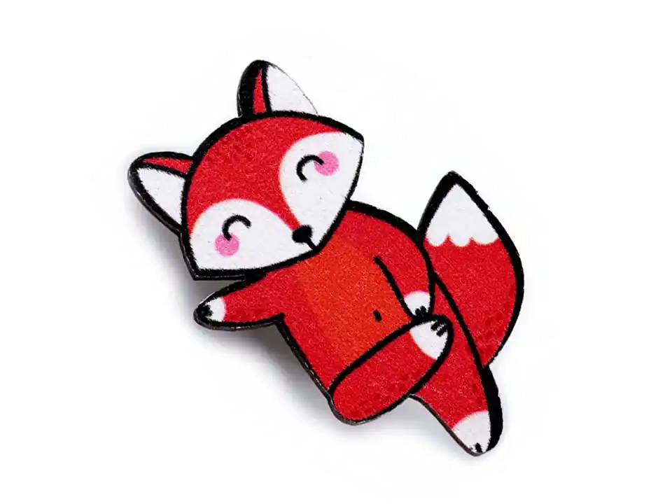 Ab Werk Brosche Fuchs aus Holz zum Anstecken Drapieren & Dekorieren