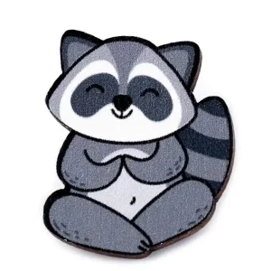 Brosche Waschbär aus Holz zum Anstecken Drapieren & Dekorieren Aktuell