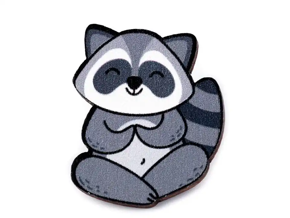 Brosche Waschbär aus Holz zum Anstecken Drapieren & Dekorieren Aktuell