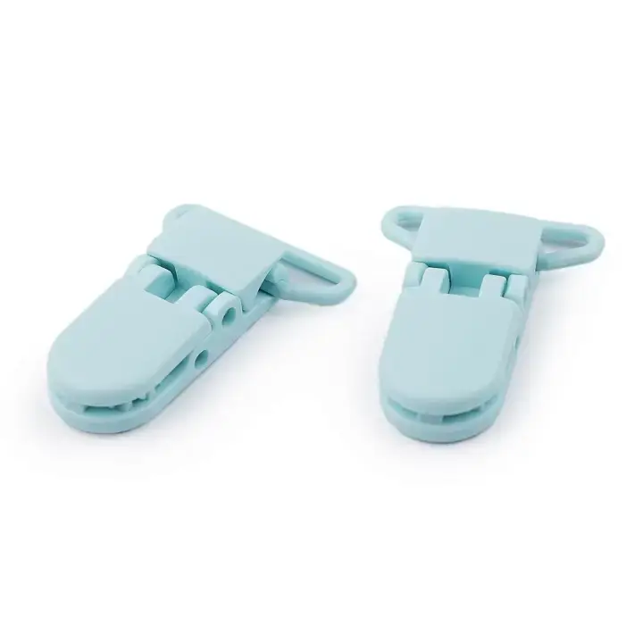 Direkt Vom Hersteller Schnullerketten Clip hellblau Kunststoff für Nuckel Kinderwagenketten & Hosenträger