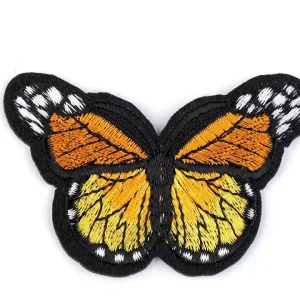 großer Schmetterling sonnengelb zum aufbügeln – Bügelbild Applikation 7x5cm Butterfly Knallerangebot