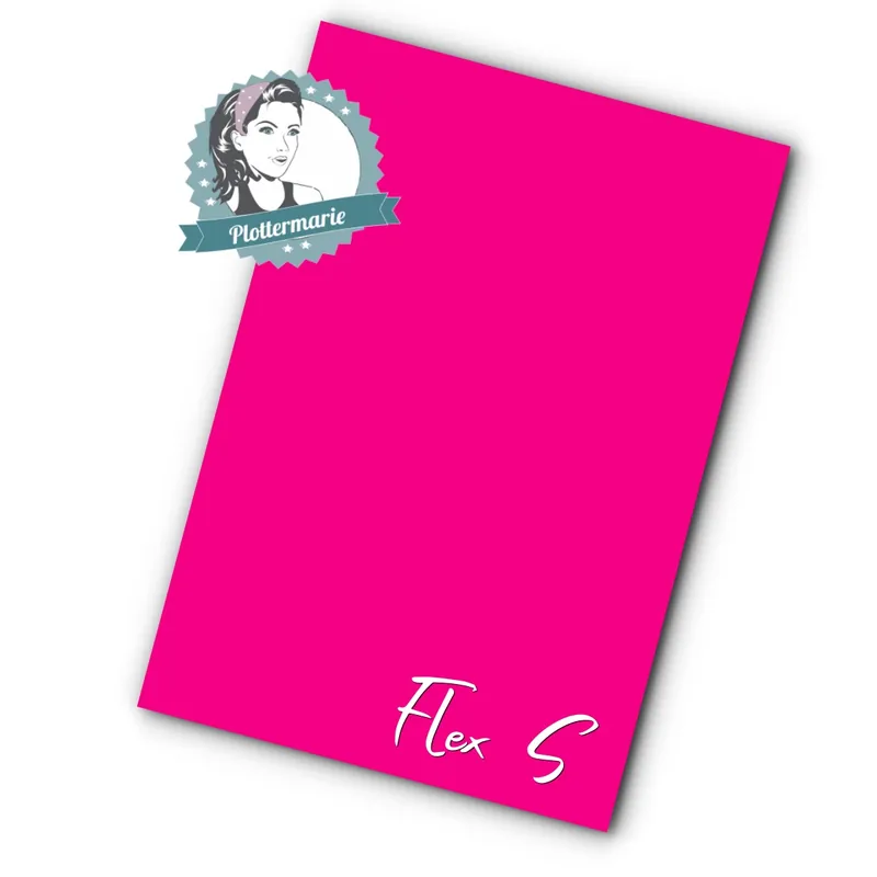 Angebot Flexfolie für Textildruck neon pink A4 – Plotterfolie von Plottermarie Flex S Premium 80µ-Copy