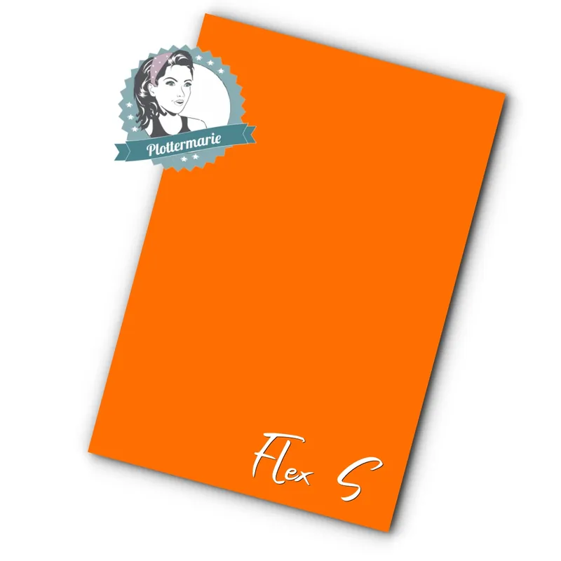 Direktkauf Flexfolie für Textildruck neon orange A4 – Plotterfolie von Plottermarie Flex S Premium 80µ