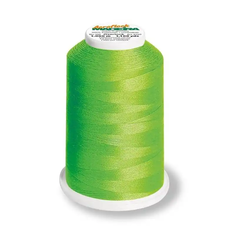 Aeroflock 100 neon grün – 1000m Bauschgarn von Madeira – Overlock Garn Echt