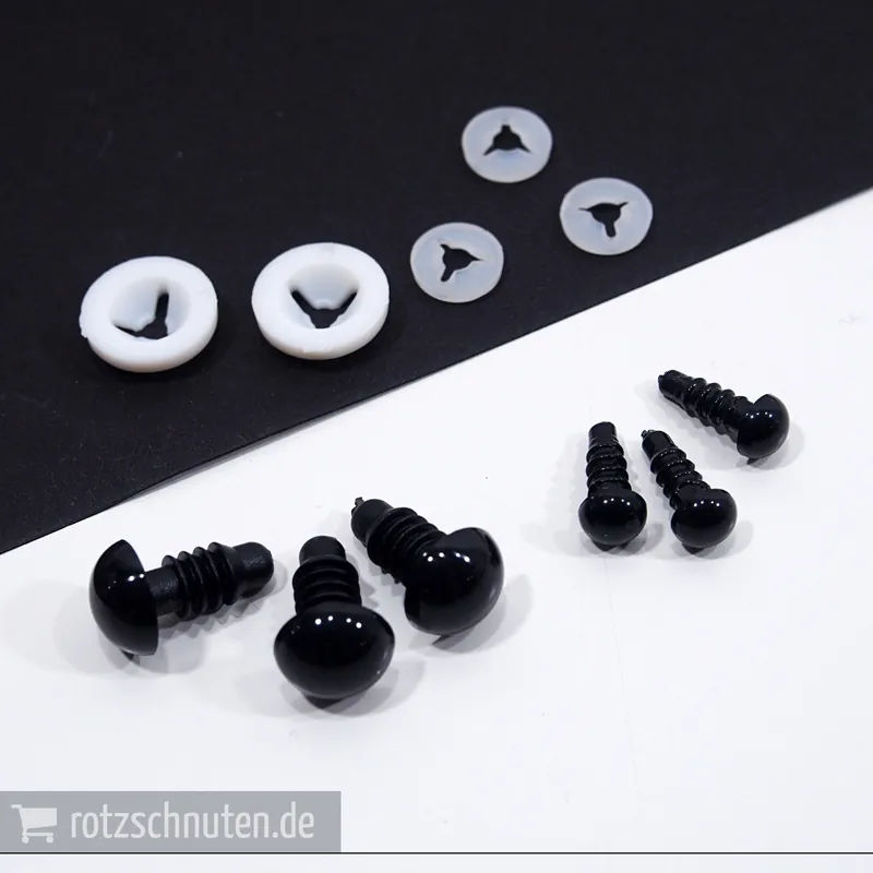 Kracherpreis PRYM Sicherheits Steckauge 10mm – Knopf für Teddy Augen schwarz rund
