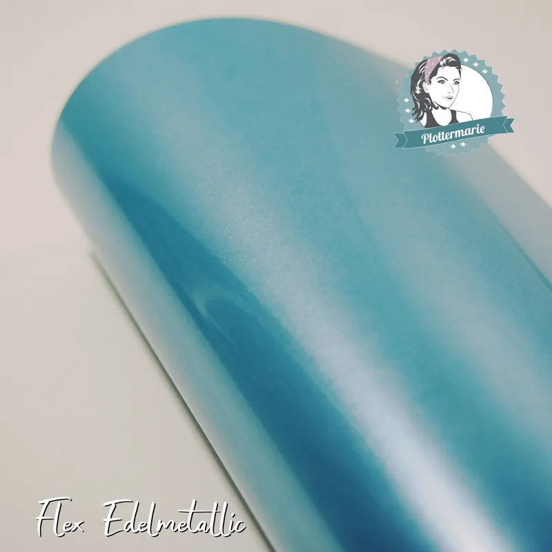 Finale Aktion Flexfolie für Textildruck Edelmetallic A4 teal mint – Plotterfolie von Plottermarie Flex 90µ