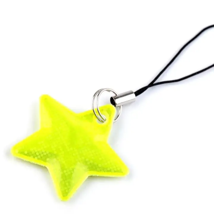Reflektor Reißverschlussanhänger Stern gelb – reflektiert im Dunkeln Online Kaufen