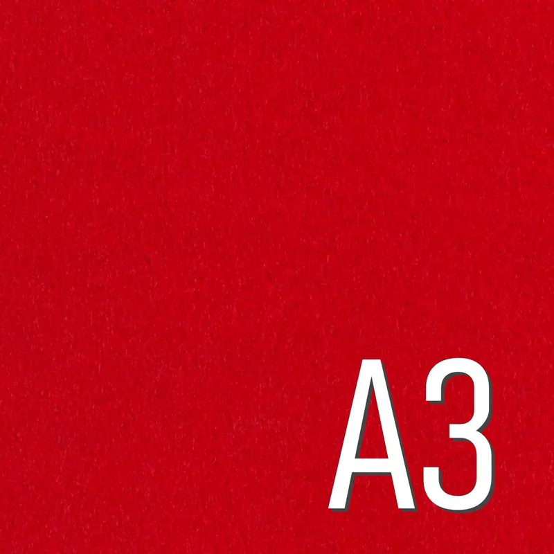 Sonderaktion Filz BASTIAN 3mm dick – Taschenfilz rot A3 Zuschnitt
