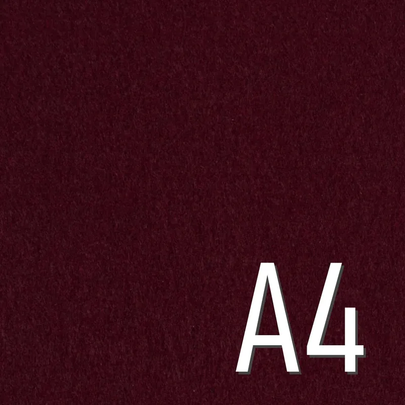 Handgefertigt Filz BASTIAN 3mm dick – Taschenfilz dunkles bordeaux rot A4 Zuschnitt