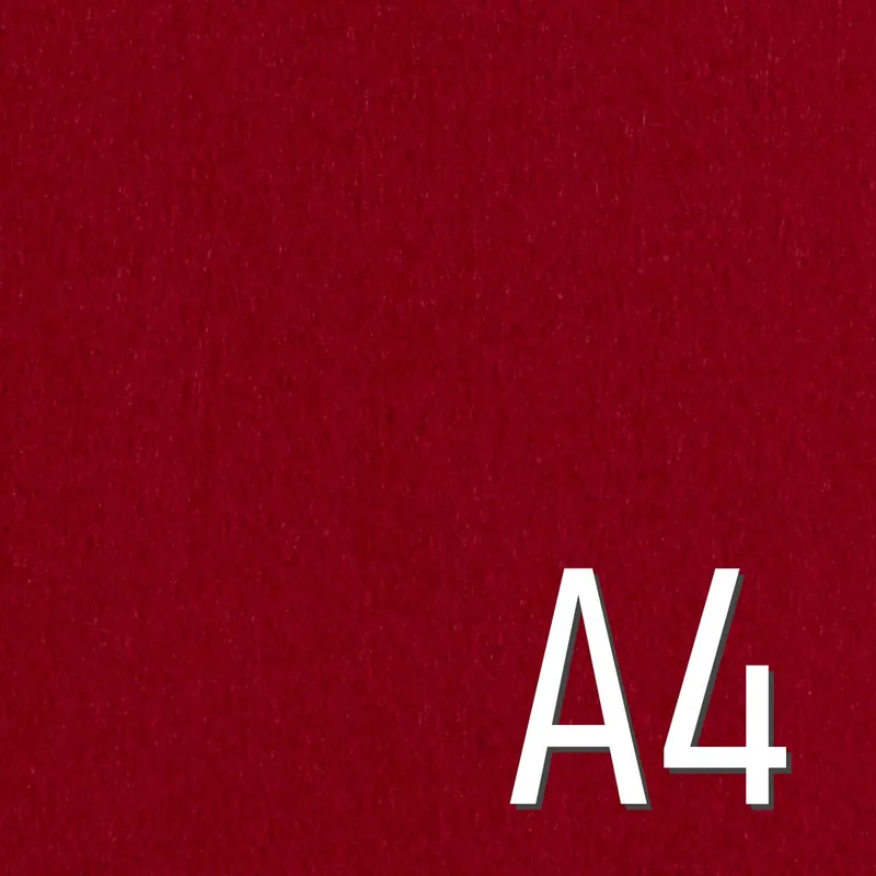 Filz BASTIAN 3mm dick – Taschenfilz dunkelrot bordeaux A4 Zuschnitt Preisknaller