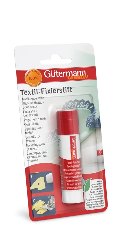 Geld-Zurück-Garantie temporärer Textilkleber in Stiftform zum fixieren – Textil Fixierstift 10g