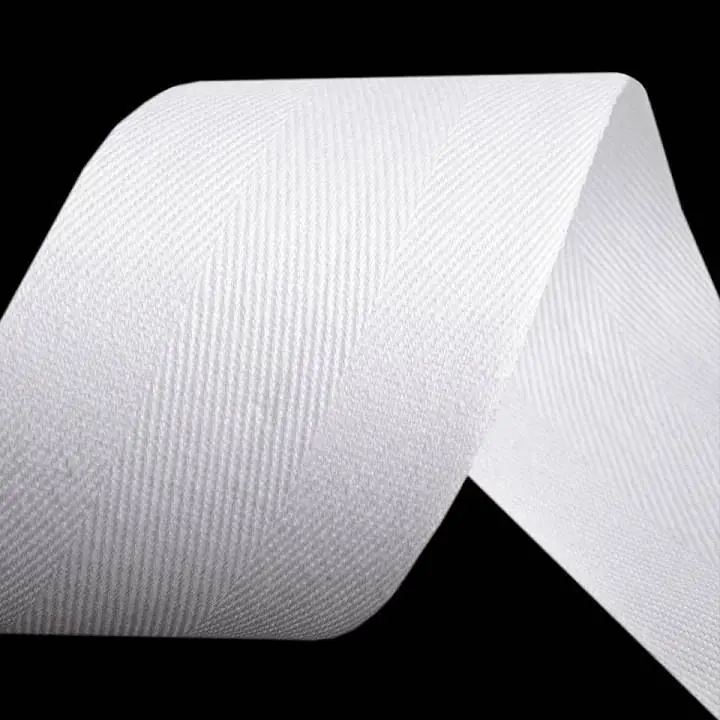 Neuheit Köperband weiß 4cm breit Fischgrät – Nahtband Einfassband Saumband Gurtband