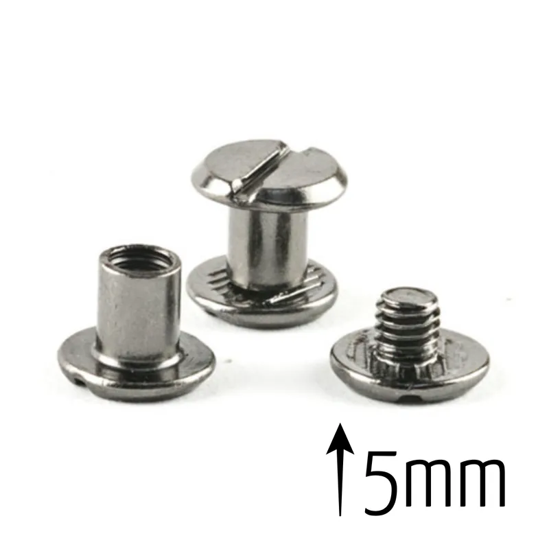 Buchschrauben Gürtelschrauben schwarz für Taschen Henkel – Alternative für Nieten Ø10mm x 5mm Weltweiter Versand