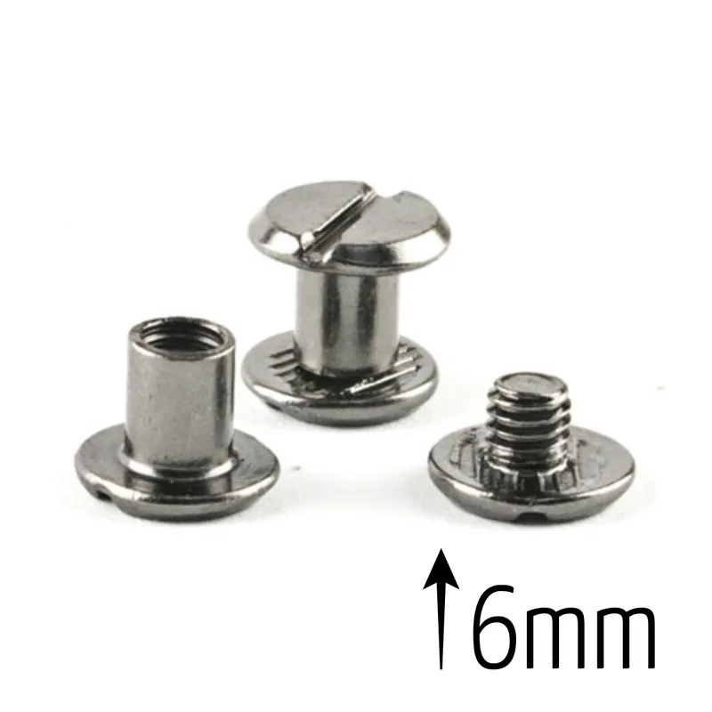 Buchschrauben Gürtelschrauben schwarz für Taschen Henkel – Alternative für Nieten Ø10mm x 6mm Must-Have