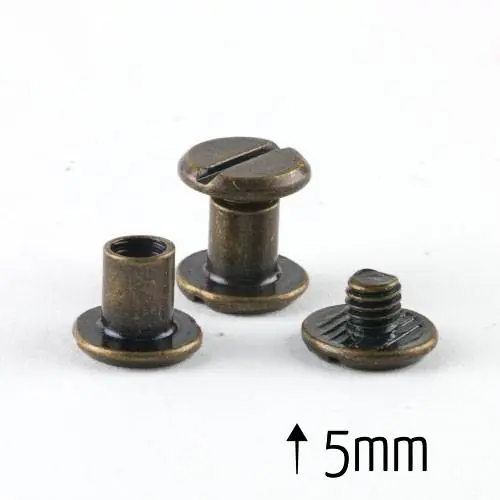 Buchschrauben Gürtelschrauben messing für Taschen Henkel – Alternative für Nieten Ø10mm x 5mm Top-Qualität