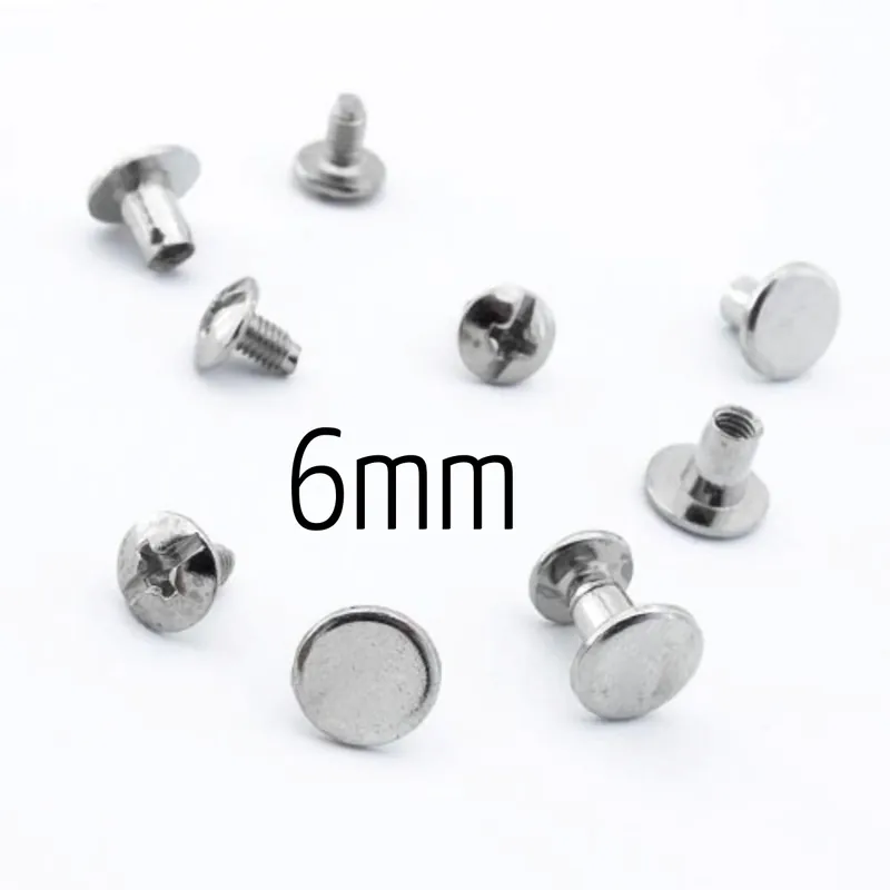 Gürtelschraube silber für Gürtel Taschen Henkel – Alternative zu Nieten Ø7mm x 6mm Kostenloser Versand