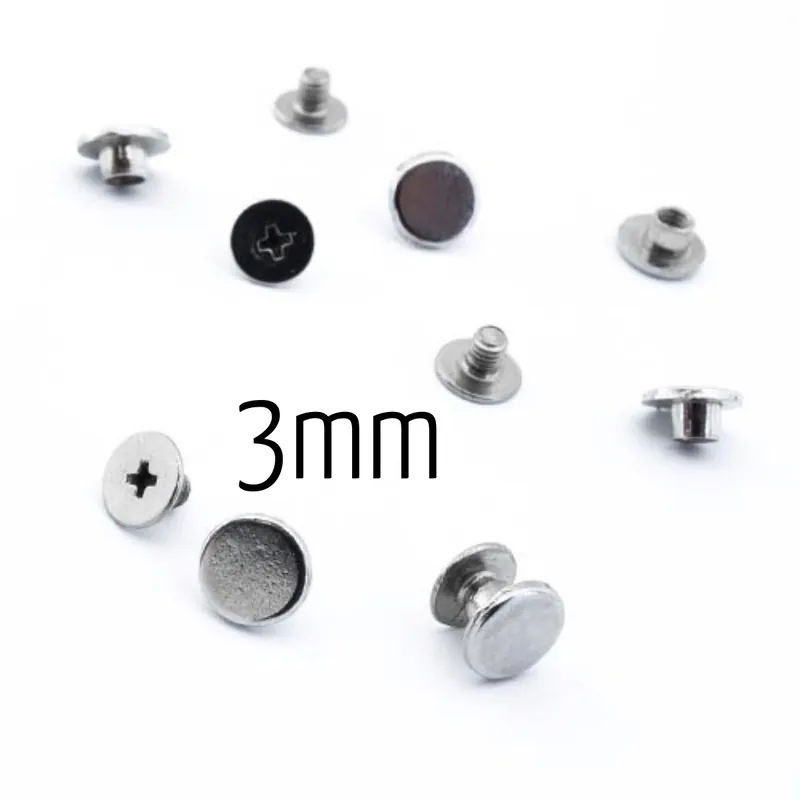 Top-Preis Gürtelschraube silber für Gürtel Taschen Henkel – Alternative zu Nieten Ø7mm x 3mm
