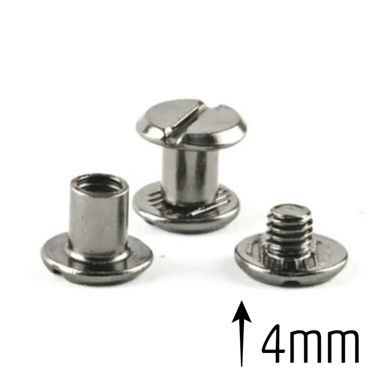 Jetzt Bestellen Buchschrauben Gürtelschrauben schwarz für Taschen Henkel – Alternative für Nieten Ø10mm x 4mm